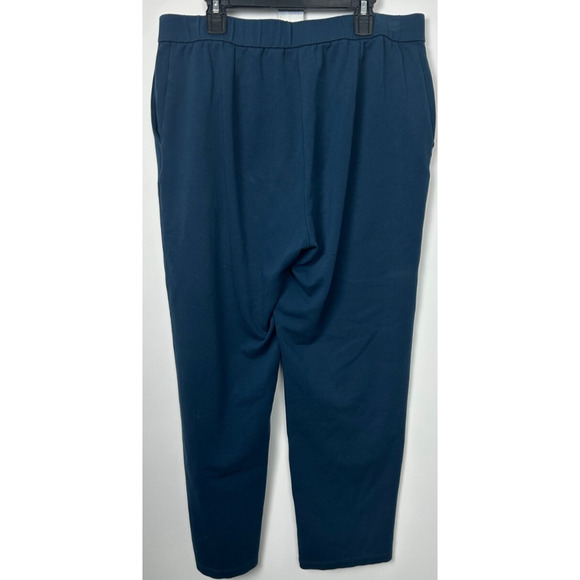 Eileen Fisher Pull On Slim Leg Pants Women's M Blue Stretch Lyocell Blend C17 - Picture 2 of 6